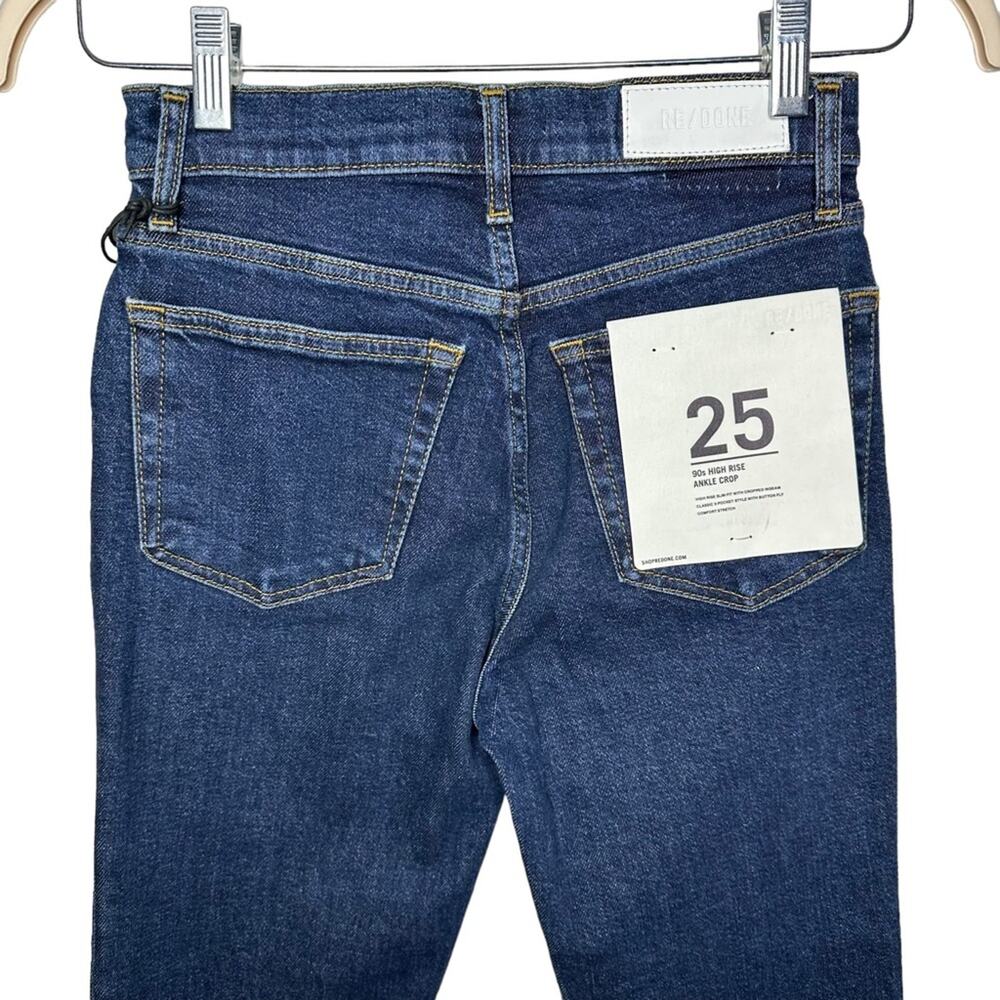 Re/Done 90s High Rise Ankle Crop Dark Rinse - Picture 6 of 9